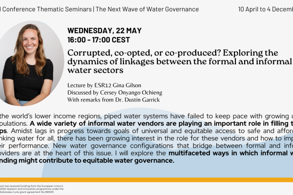 Corrupted, co-opted, or co-produced? | “The Next Wave of Water Governance” Diffused Conference Thematic Seminars