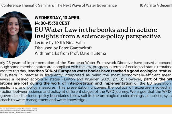 EU Water Law in the books and in action: insights from a science-policy perspective | “The Next Wave of Water Governance” Diffused Conference Thematic Seminars