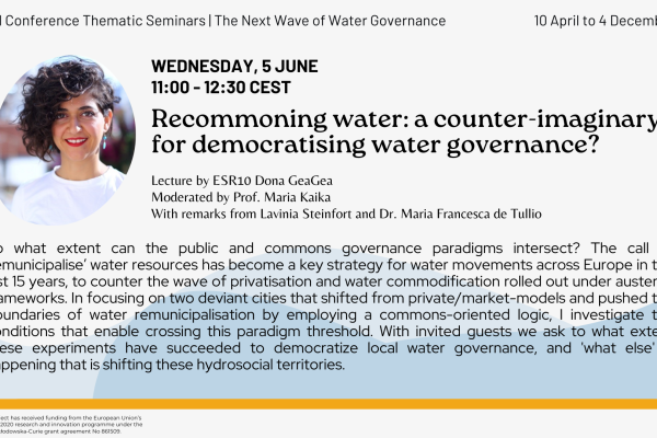 Recommoning water: a counter-imaginary for democratising water governance? | “The Next Wave of Water Governance” Diffused Conference Thematic Seminars