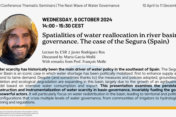 Spatialities of water reallocation in river basin governance. The case of the Segura (Spain) | “The Next Wave of Water Governance” Diffused Conference Thematic Seminars